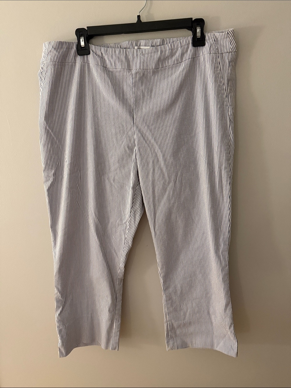 Women’s Blue and White seersucker Summer Pants NWOT